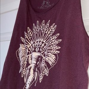 Maroon Elephant Tank Top